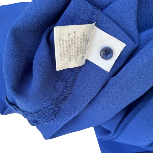 Paraphrase Women’s Large Blue Polyester Top Shirt Loose Fit Button Faux Pocket - Picture 8 of 8